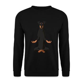 Meditating Manchester Terrier Dog - Unisex Sweatshirt - black - Front - Alina (178cm) & Michal (187cm)