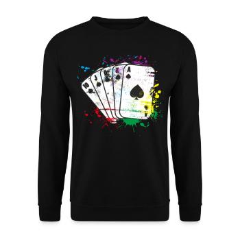 Jeu de cartes couleur - Sweat-shirt Unisexe - noir - Devant - Alina (178cm) & Michal (187cm)
