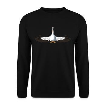 Pélican yoga méditant - Sweat-shirt Unisexe - noir - Devant - Alina (178cm) & Michal (187cm)