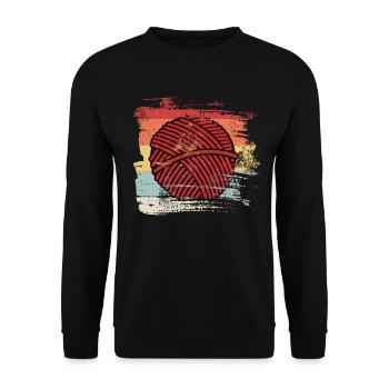 Rétro hobby laine - Sweat-shirt Unisexe - noir - Devant - Alina (178cm) & Michal (187cm)