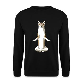 Chien de lunde norvégien méditant - Sweat-shirt Unisexe - noir - Devant - Alina (178cm) & Michal (187cm)