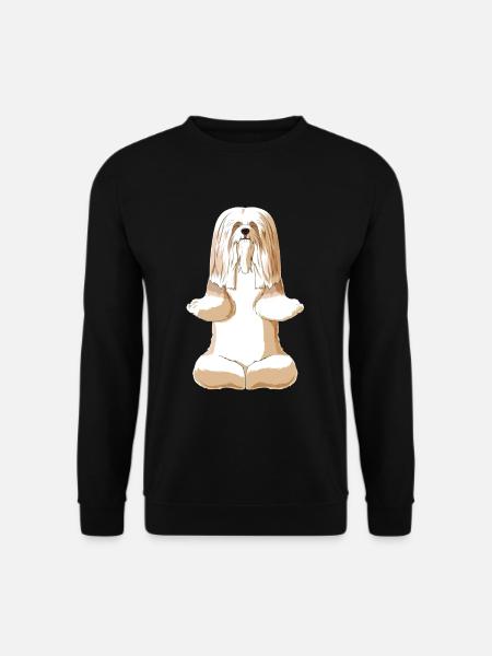 Meditating Lhasa Apso Dog - Unisex Sweatshirt - black