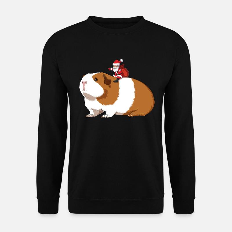 Meerschweinchen und Weihnachtsmann - Unisex Pullover - Schwarz