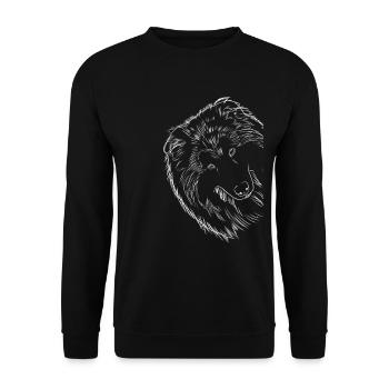 Collier de cheveux longs Collie chien - Sweat-shirt Unisexe - noir - Devant - Alina (178cm) & Michal (187cm)
