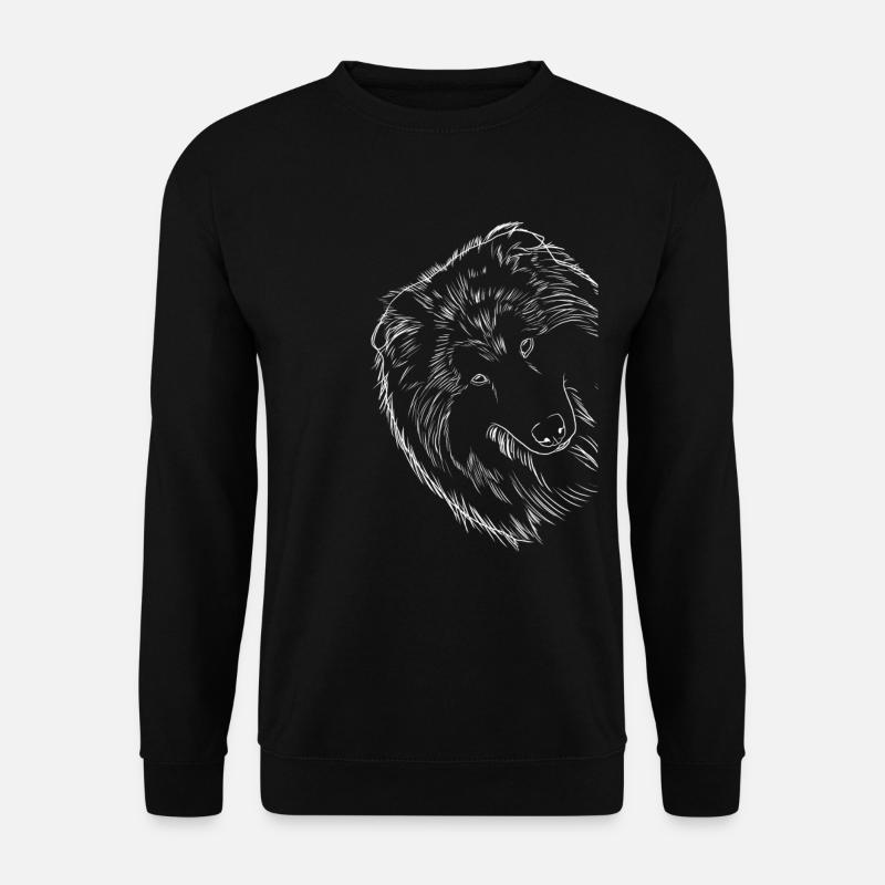 Langhaarcollie Collie Hund - Unisex Pullover - Schwarz