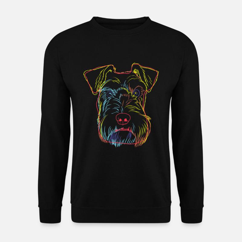 Bunte Schnauzer Hund - Unisex Pullover - Schwarz