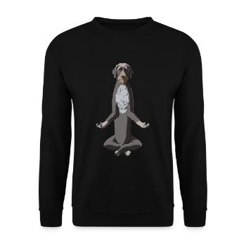 Méditant allemand Piqûre chien - Sweat-shirt Unisexe - noir - Devant - Alina (178cm) & Michal (187cm)