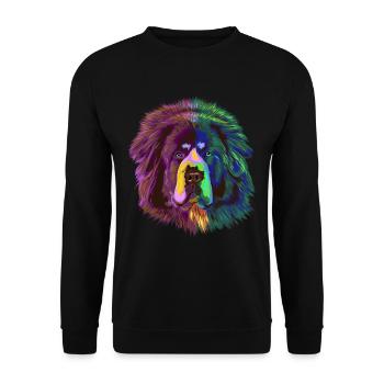 Splash Tibetan Mastiff Hund - Unisex Pullover - Schwarz - Vorne - Alina (178cm) & Michal (187cm)