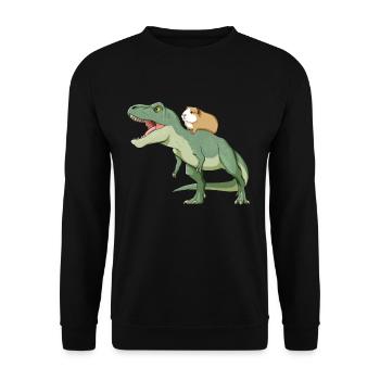 T Rex and Guina Pig - Unisex Sweatshirt - black - Front - Alina (178cm) & Michal (187cm)