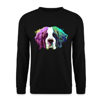 Splash Saint Bernard Dog - Unisex Sweatshirt - black - Front - Alina (178cm) & Michal (187cm)