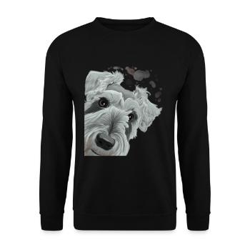 Chien museau curieux - Sweat-shirt Unisexe - noir - Devant - Alina (178cm) & Michal (187cm)