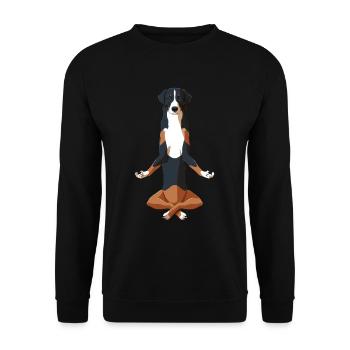 Yoga Appenzell Mountain Dog - Unisex Sweatshirt - black - Front - Alina (178cm) & Michal (187cm)