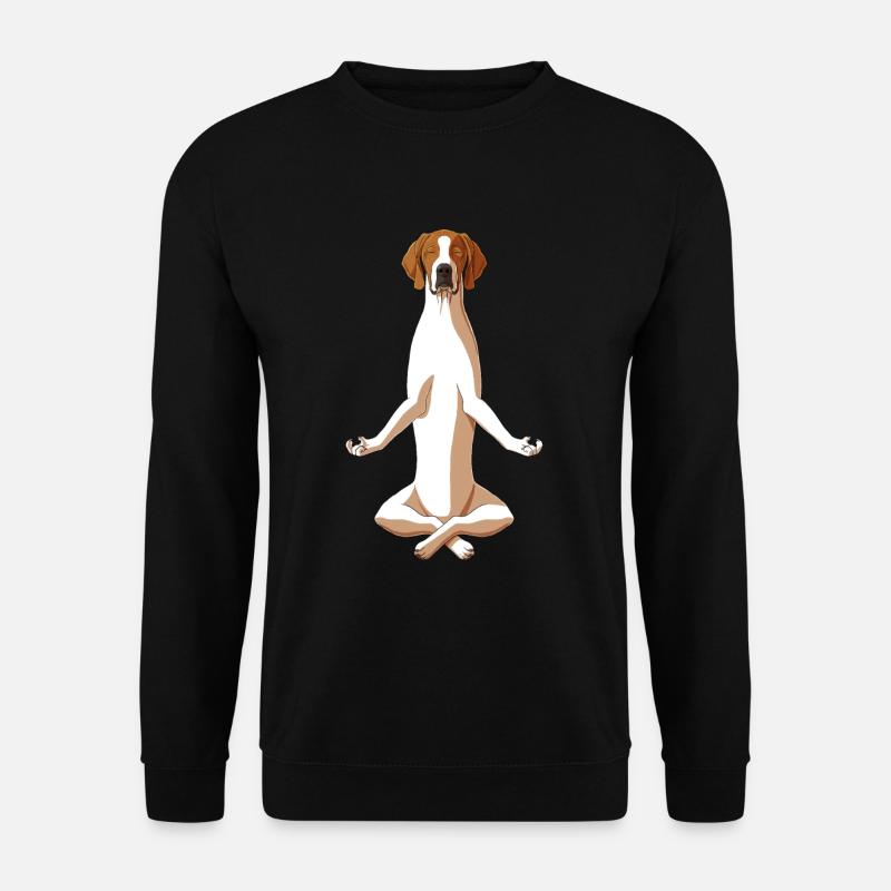 Meditierender English Pointer Yoga Hund - Unisex Pullover - Schwarz