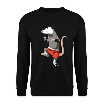 Muay Thai Opossum - Unisex Pullover - Schwarz - Vorne - Alina (178cm) & Michal (187cm)