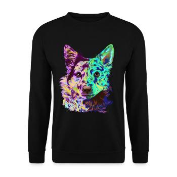Splash Mudi chien - Sweat-shirt Unisexe - noir - Devant - Alina (178cm) & Michal (187cm)