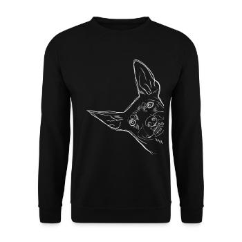 Chien canin nain curieux - Sweat-shirt Unisexe - noir - Devant - Alina (178cm) & Michal (187cm)