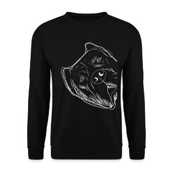 Curious Perro De Presa Canario Dog - Unisex Sweatshirt - black - Front - Alina (178cm) & Michal (187cm)