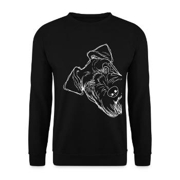 Chien museau curieux - Sweat-shirt Unisexe - noir - Devant - Alina (178cm) & Michal (187cm)