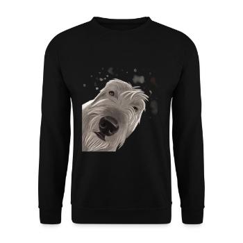 Curious Irish Wolfhound Dog - Unisex Sweatshirt - black - Front - Alina (178cm) & Michal (187cm)
