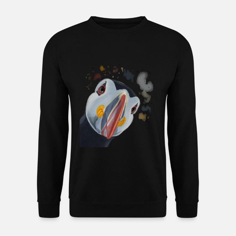 Neugieriger Papageientaucher - Unisex Pullover - Schwarz