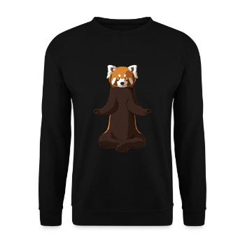 Meditiereder Roter Panda - Unisex Pullover - Schwarz - Vorne - Alina (178cm) & Michal (187cm)