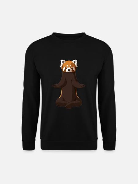 Méditer panda rouge - Sweat-shirt Unisexe - noir