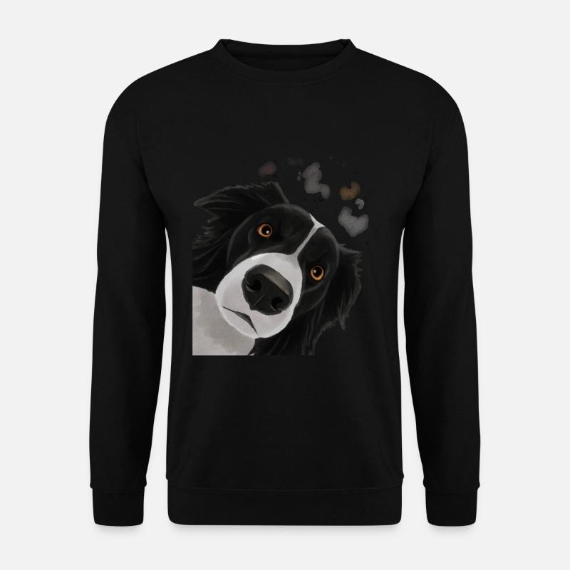 Curious Border Collie Dog - Unisex Sweatshirt - black