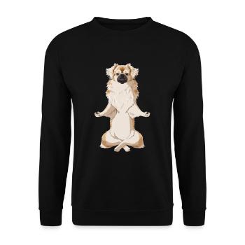 Meditate Tibetan Spaniel Dog - Unisex Sweatshirt - black - Front - Alina (178cm) & Michal (187cm)