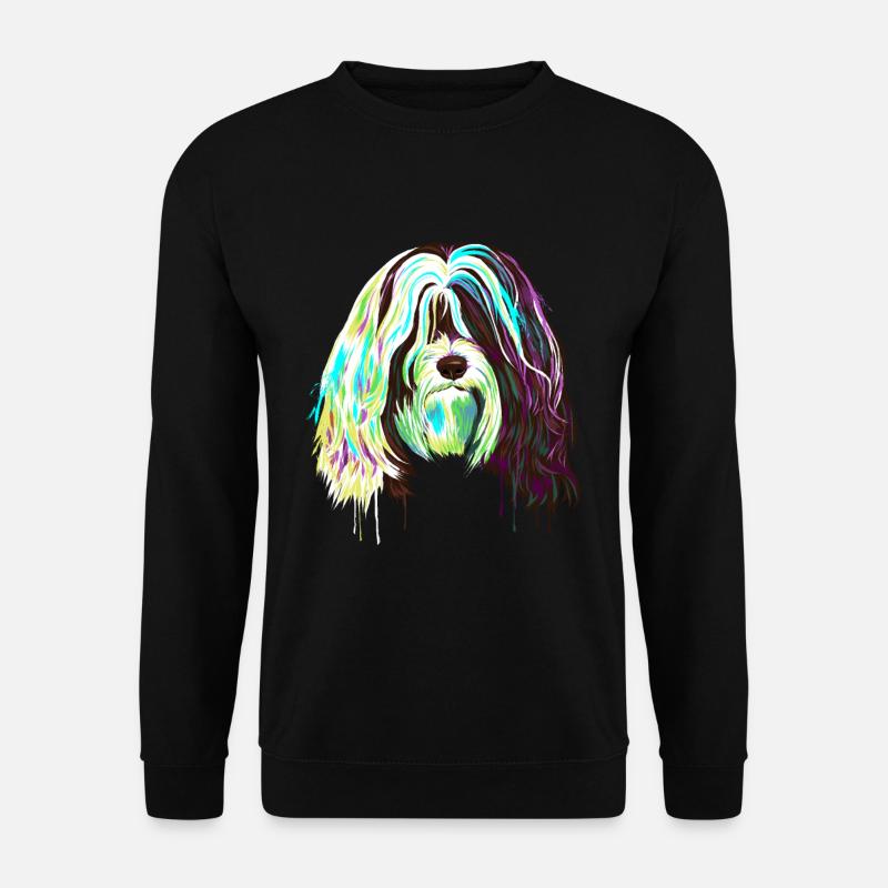Splash Tibet Terrier Hund - Unisex Pullover - Schwarz
