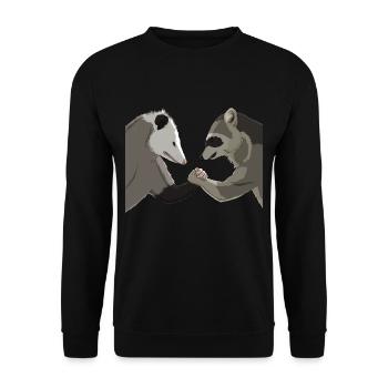 Opossum Raton Laveur Bras de fer - Sweat-shirt Unisexe - noir - Devant - Alina (178cm) & Michal (187cm)