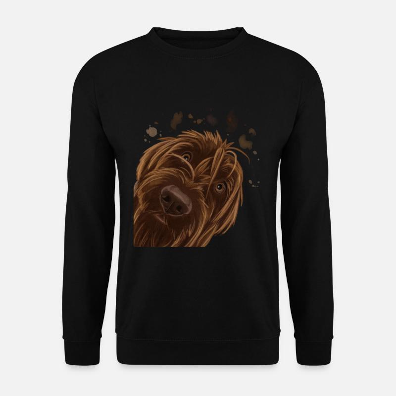 Neugieriger Wirehaired Pointing Griffon Hund - Unisex Pullover - Schwarz