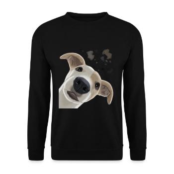 Neugieriger Whippet Hund - Unisex Pullover - Schwarz - Vorne - Alina (178cm) & Michal (187cm)