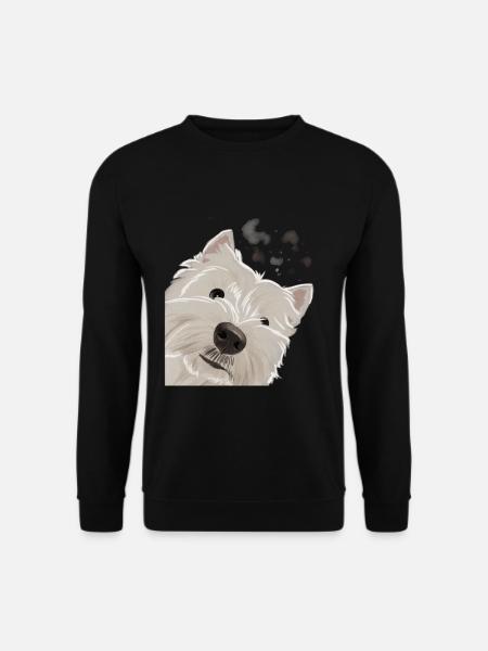 Neugieriger West Highland White Terrier Hund - Unisex Pullover - Schwarz