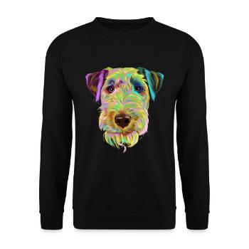 Splash Welsh Terrier Dog - Unisex Sweatshirt - black - Front - Alina (178cm) & Michal (187cm)