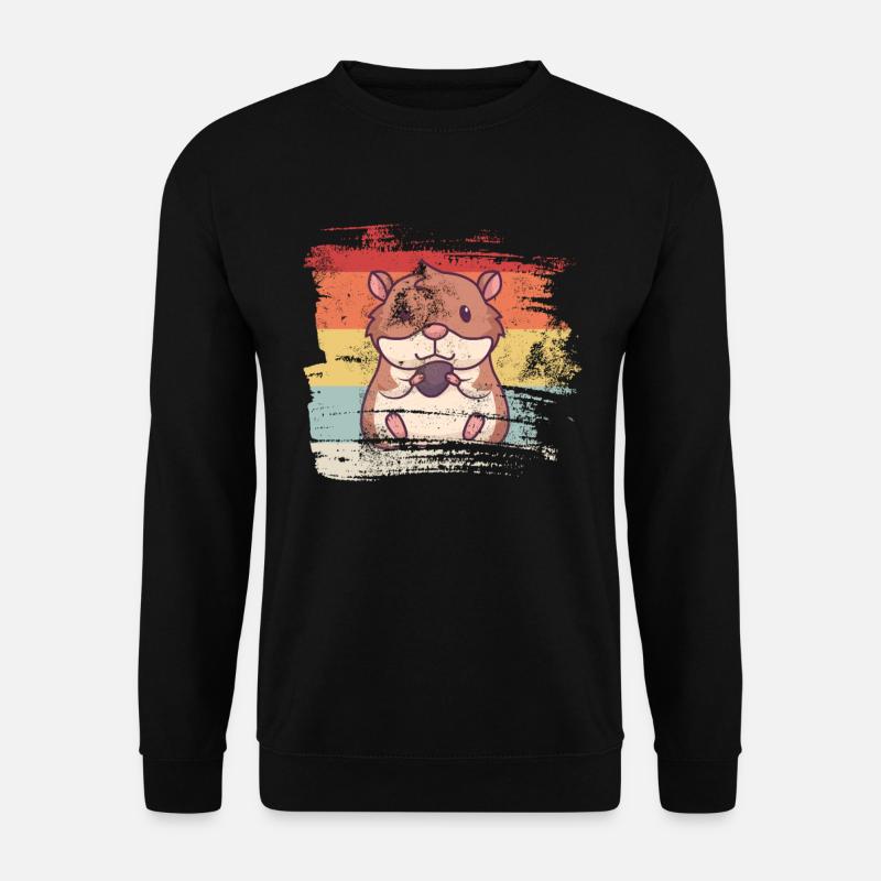 Retro Hamster - Unisex Pullover - Schwarz