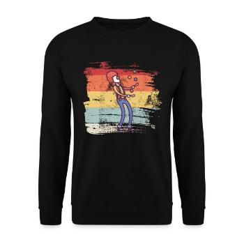 Retro Clown Zirkus - Unisex Pullover - Schwarz - Vorne - Alina (178cm) & Michal (187cm)