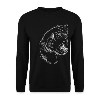 Tiroler Bracke Hund - Unisex Pullover - Schwarz - Vorne - Alina (178cm) & Michal (187cm)