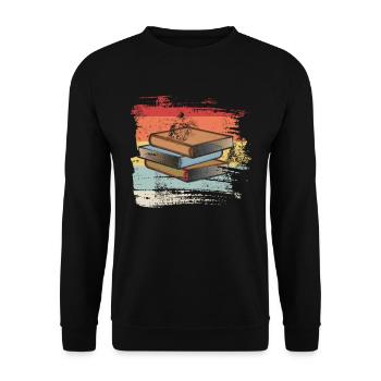 Retro Book - Unisex Sweatshirt - black - Front - Alina (178cm) & Michal (187cm)