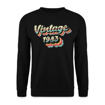 Vintage Jahrgang 1983 Geburtstag - Unisex Pullover - Schwarz - Vorne - Alina (178cm) & Michal (187cm)