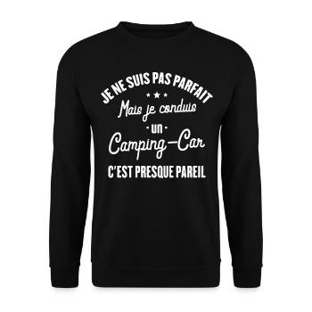 Parfait Camping-car Cadeau Camping Car Humour - Sweat-shirt Unisexe - noir - Devant - Alina (178cm) & Michal (187cm)
