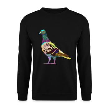 Colorful Splash Bird Pigeon - Unisex Sweatshirt - black - Front - Alina (178cm) & Michal (187cm)