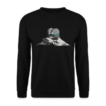 Hugging Birds Pigeon - Unisex Sweatshirt - black - Front - Alina (178cm) & Michal (187cm)