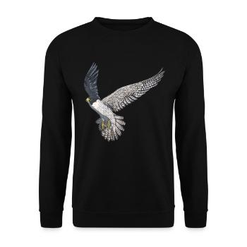 Vogel Fliegender Wanderfalke - Unisex Pullover - Schwarz - Vorne - Alina (178cm) & Michal (187cm)