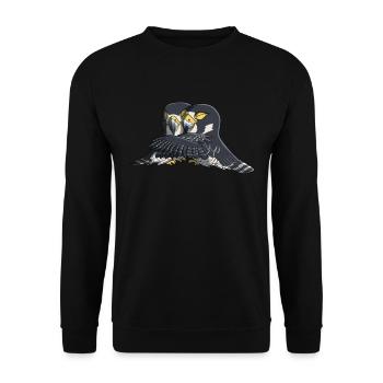Vogel Wanderfalke - Unisex Pullover - Schwarz - Vorne - Alina (178cm) & Michal (187cm)