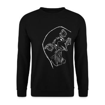 Witziger Vogel Wanderfalke - Unisex Pullover - Schwarz - Vorne - Alina (178cm) & Michal (187cm)