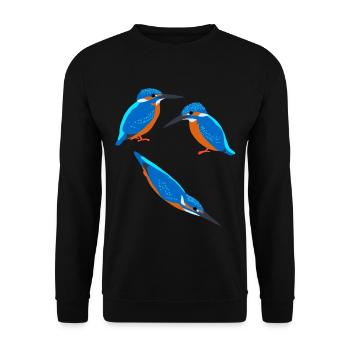Kingfisher Birds - Unisex Sweatshirt - black - Front - Alina (178cm) & Michal (187cm)