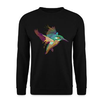 Splash Kingfisher Bird - Unisex Sweatshirt - black - Front - Alina (178cm) & Michal (187cm)