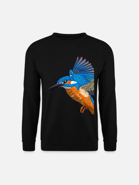 Flying Kingfisher Bird - Unisex Sweatshirt - black
