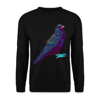 Splash Crow Bird Raven - Unisex Sweatshirt - black - Front - Alina (178cm) & Michal (187cm)