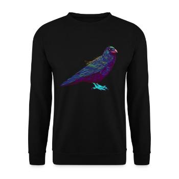 Splash Rabe Krähe - Unisex Pullover - Schwarz - Vorne - Alina (178cm) & Michal (187cm)